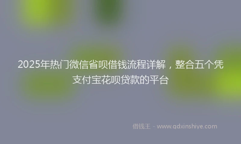 2025年热门微信省呗借钱流程详解，整合五个凭支付宝花呗贷款的平台