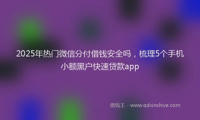 2025年热门微信分付借钱安全吗，梳理5个手机小额黑户快速贷款app