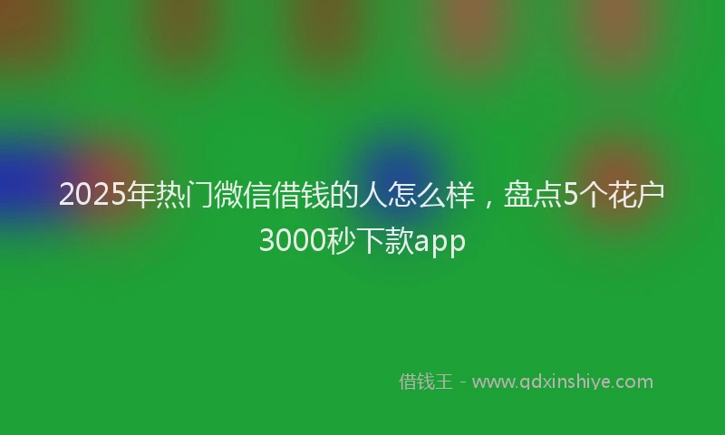 2025年热门微信借钱的人怎么样，盘点5个花户3000秒下款app