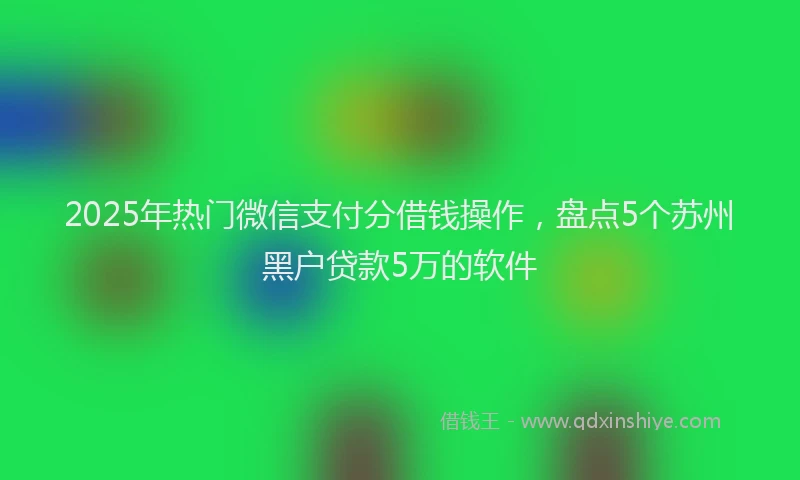 2025年热门微信支付分借钱操作，盘点5个苏州黑户贷款5万的软件