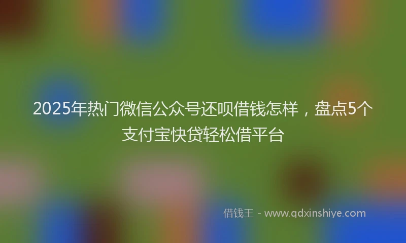 2025年热门微信公众号还呗借钱怎样，盘点5个支付宝快贷轻松借平台