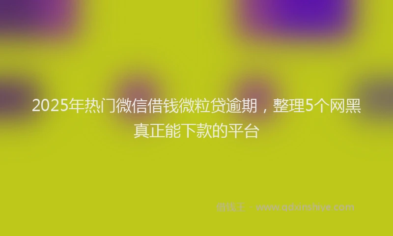 2025年热门微信借钱微粒贷逾期，整理5个网黑真正能下款的平台