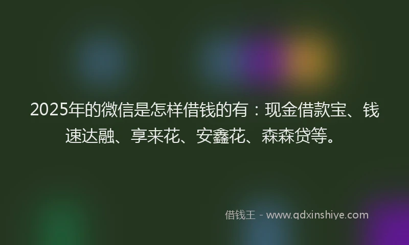 2025年的微信是怎样借钱的有：现金借款宝、钱速达融、享来花、安鑫花、森森贷等。