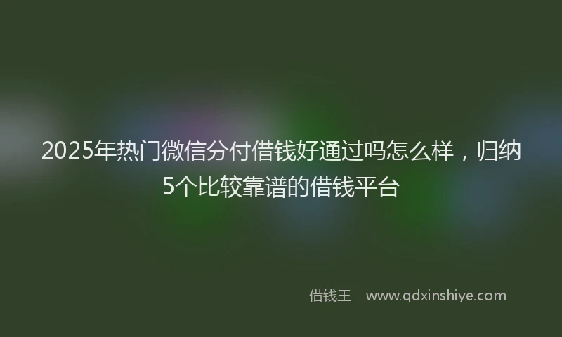 2025年热门微信分付借钱好通过吗怎么样，归纳5个比较靠谱的借钱平台