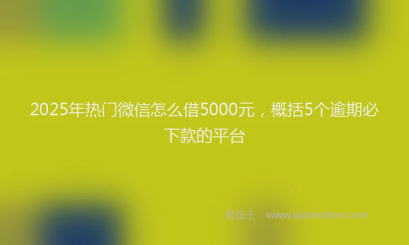 2025年热门微信怎么借5000元，概括5个逾期必下款的平台