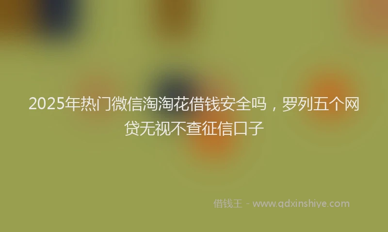 2025年热门微信淘淘花借钱安全吗，罗列五个网贷无视不查征信口子