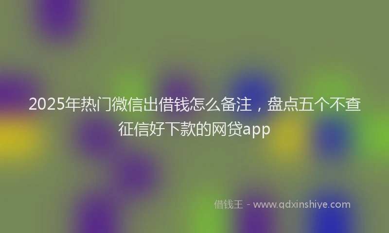 2025年热门微信出借钱怎么备注，盘点五个不查征信好下款的网贷app