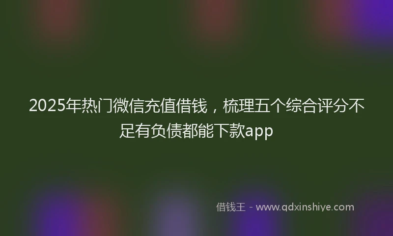 2025年热门微信充值借钱，梳理五个综合评分不足有负债都能下款app