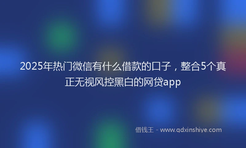 2025年热门微信有什么借款的口子，整合5个真正无视风控黑白的网贷app