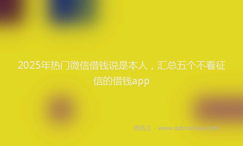 2025年热门微信借钱说是本人，汇总五个不看征信的借钱app