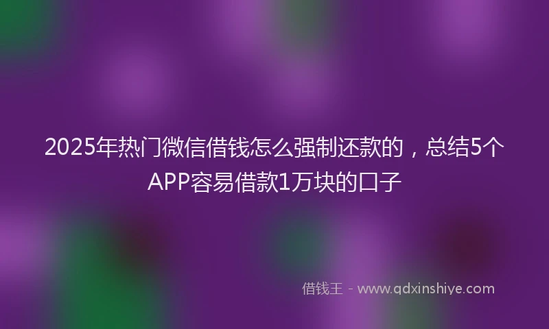 2025年热门微信借钱怎么强制还款的，总结5个APP容易借款1万块的口子