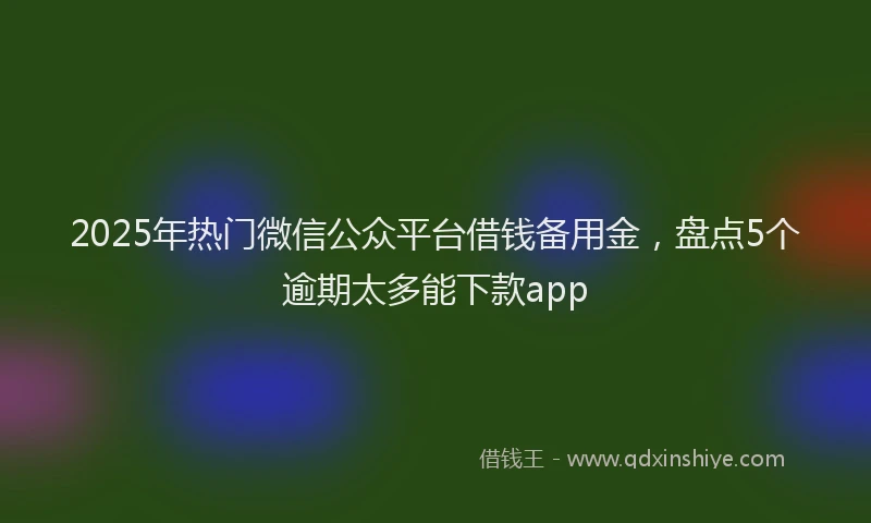 2025年热门微信公众平台借钱备用金，盘点5个逾期太多能下款app