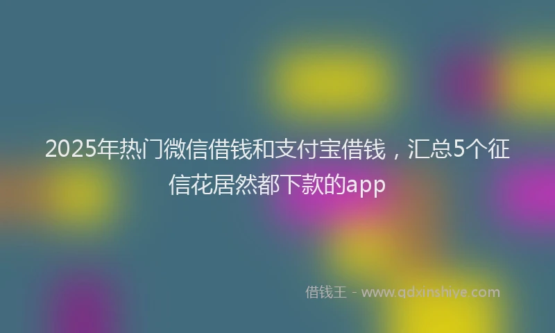 2025年热门微信借钱和支付宝借钱，汇总5个征信花居然都下款的app