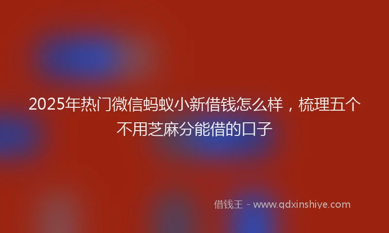 2025年热门微信蚂蚁小新借钱怎么样，梳理五个不用芝麻分能借的口子