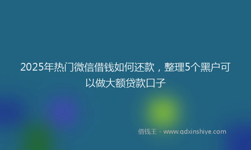 2025年热门微信借钱如何还款，整理5个黑户可以做大额贷款口子