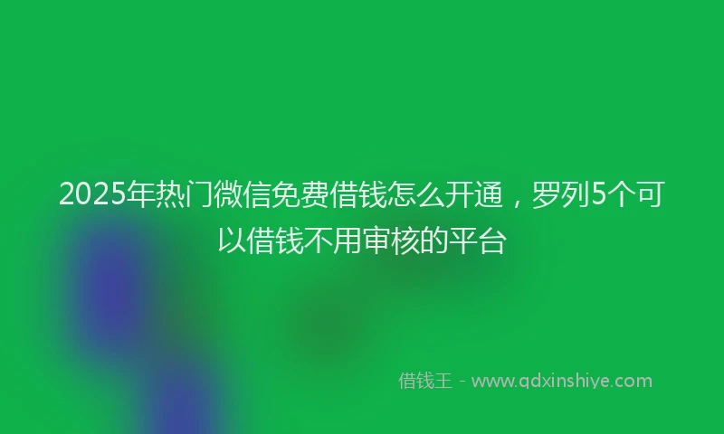 2025年热门微信免费借钱怎么开通，罗列5个可以借钱不用审核的平台