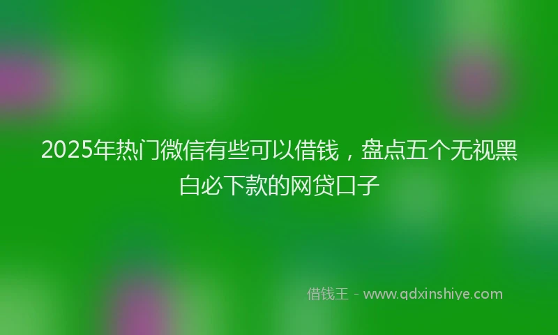 2025年热门微信有些可以借钱，盘点五个无视黑白必下款的网贷口子