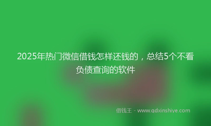 2025年热门微信借钱怎样还钱的，总结5个不看负债查询的软件