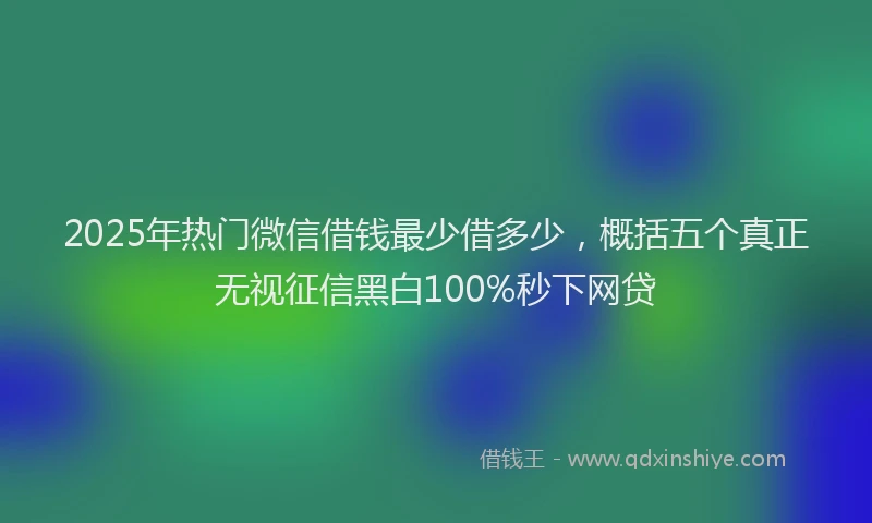 2025年热门微信借钱最少借多少，概括五个真正无视征信黑白100%秒下网贷