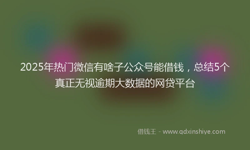 2025年热门微信有啥子公众号能借钱，总结5个真正无视逾期大数据的网贷平台