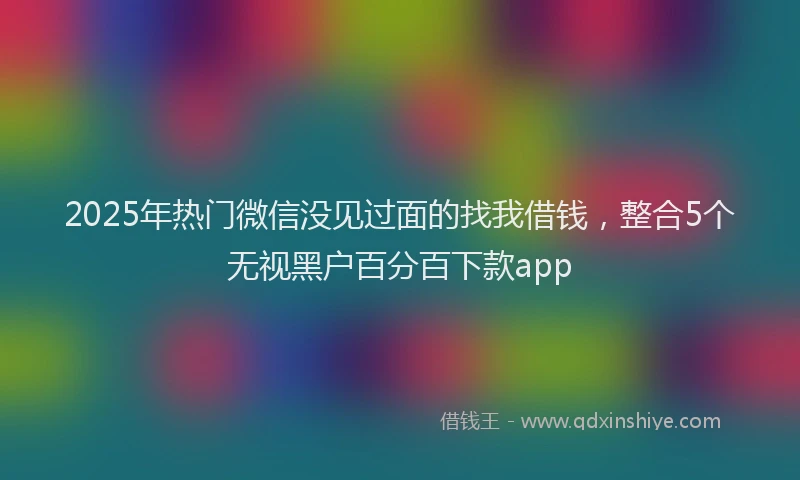 2025年热门微信没见过面的找我借钱，整合5个无视黑户百分百下款app