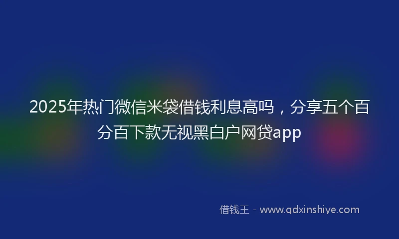 2025年热门微信米袋借钱利息高吗，分享五个百分百下款无视黑白户网贷app