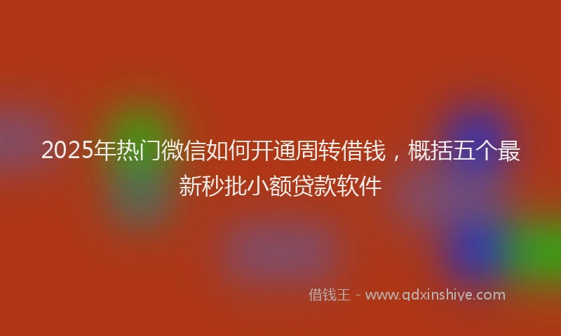 2025年热门微信如何开通周转借钱，概括五个最新秒批小额贷款软件