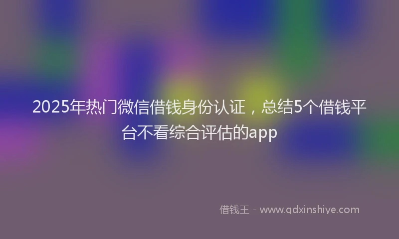 2025年热门微信借钱身份认证，总结5个借钱平台不看综合评估的app
