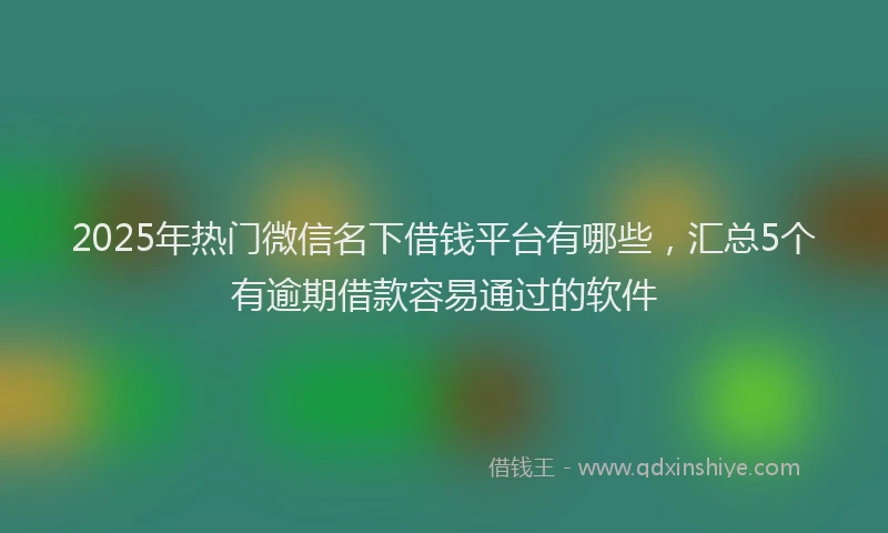 2025年热门微信名下借钱平台有哪些，汇总5个有逾期借款容易通过的软件