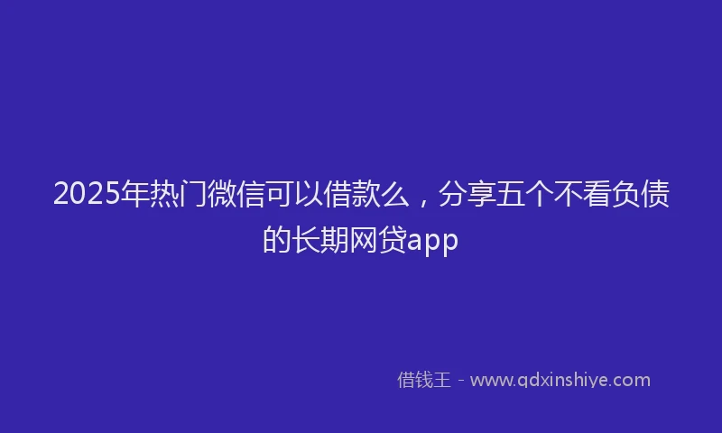 2025年热门微信可以借款么，分享五个不看负债的长期网贷app