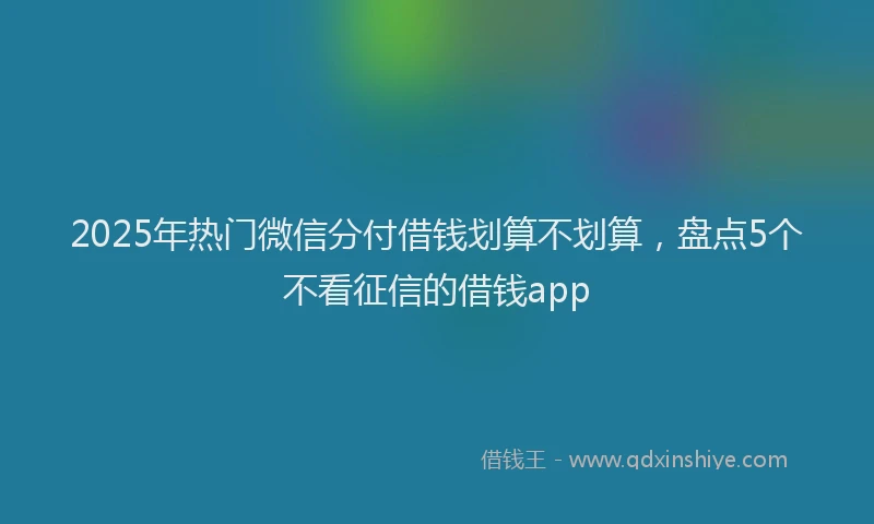 2025年热门微信分付借钱划算不划算，盘点5个不看征信的借钱app