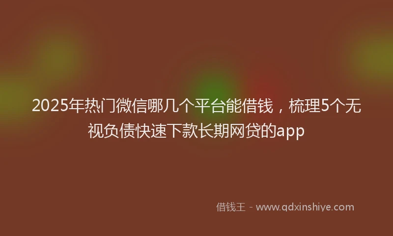 2025年热门微信哪几个平台能借钱，梳理5个无视负债快速下款长期网贷的app