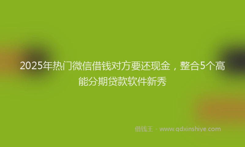 2025年热门微信借钱对方要还现金，整合5个高能分期贷款软件新秀