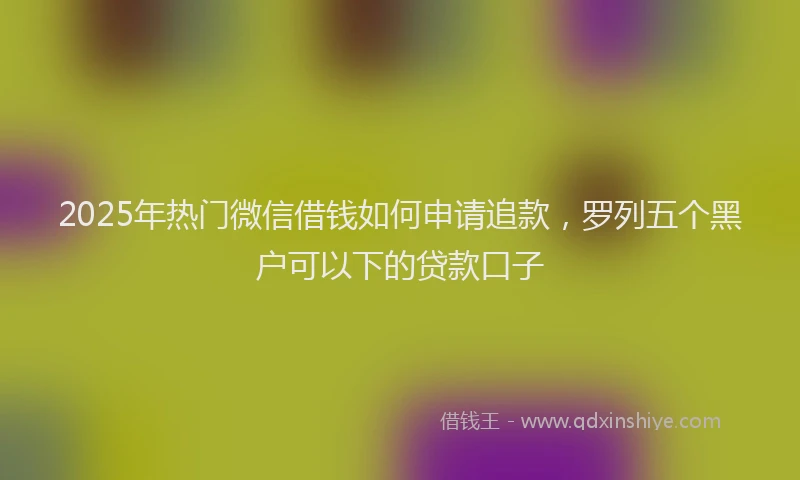 2025年热门微信借钱如何申请追款，罗列五个黑户可以下的贷款口子