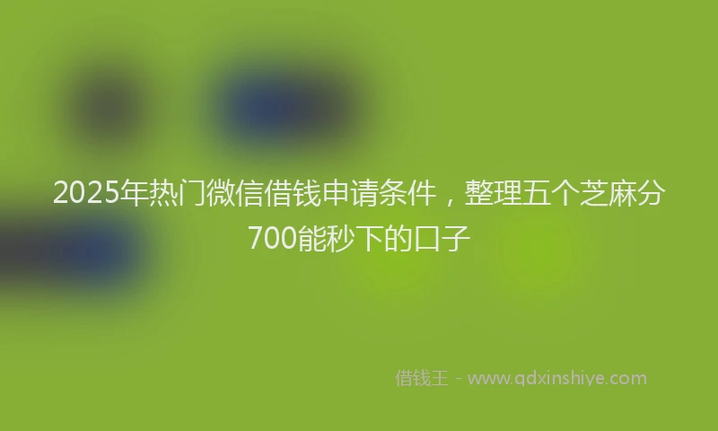 2025年热门微信借钱申请条件，整理五个芝麻分700能秒下的口子
