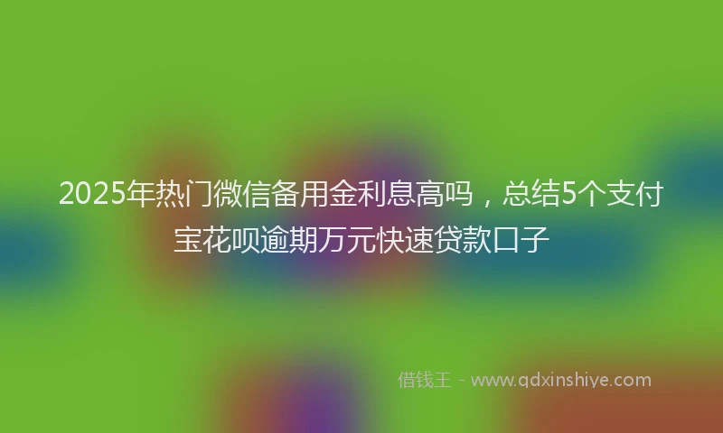 2025年热门微信备用金利息高吗，总结5个支付宝花呗逾期万元快速贷款口子