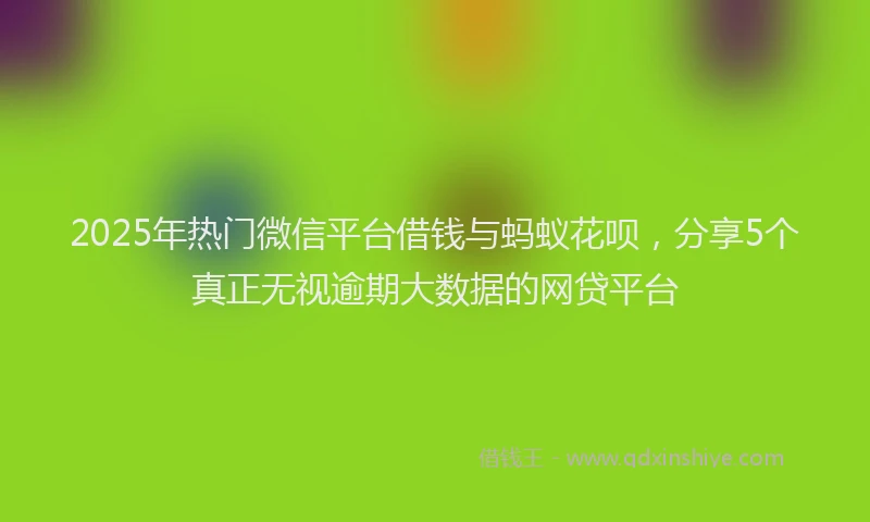 2025年热门微信平台借钱与蚂蚁花呗，分享5个真正无视逾期大数据的网贷平台