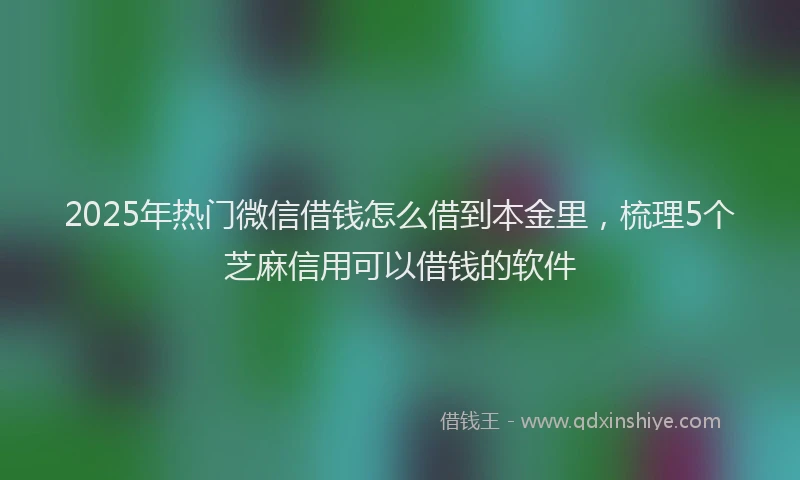 2025年热门微信借钱怎么借到本金里，梳理5个芝麻信用可以借钱的软件
