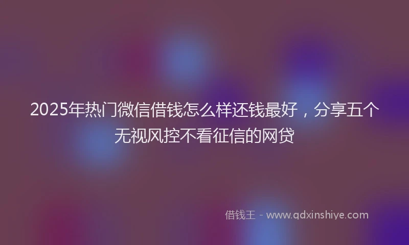 2025年热门微信借钱怎么样还钱最好，分享五个无视风控不看征信的网贷