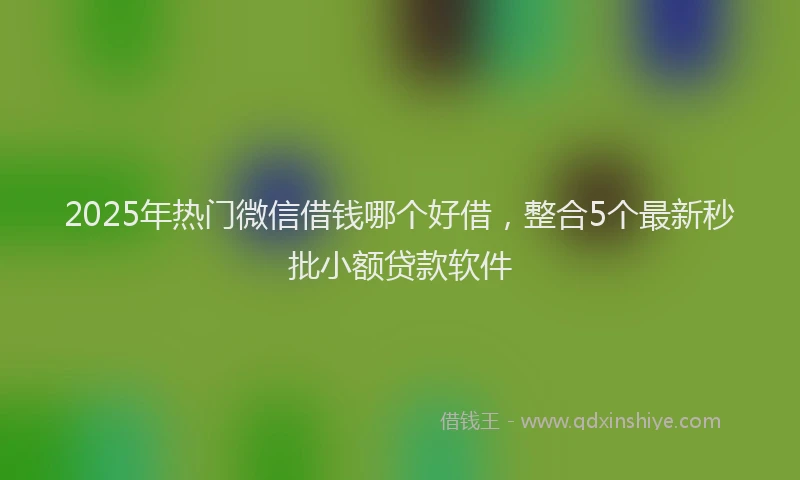 2025年热门微信借钱哪个好借，整合5个最新秒批小额贷款软件