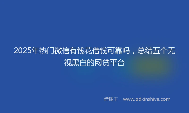 2025年热门微信有钱花借钱可靠吗，总结五个无视黑白的网贷平台