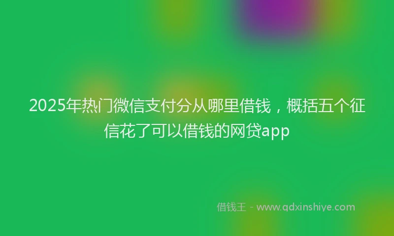 2025年热门微信支付分从哪里借钱，概括五个征信花了可以借钱的网贷app