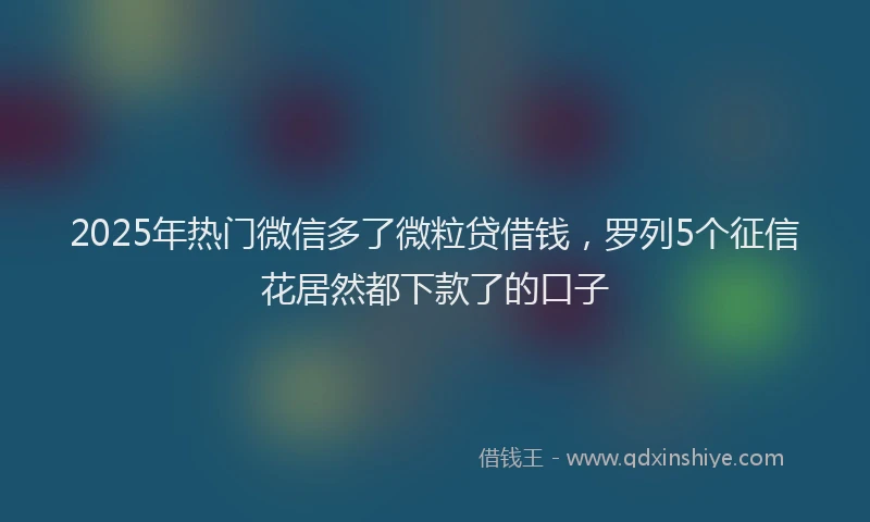 2025年热门微信多了微粒贷借钱，罗列5个征信花居然都下款了的口子