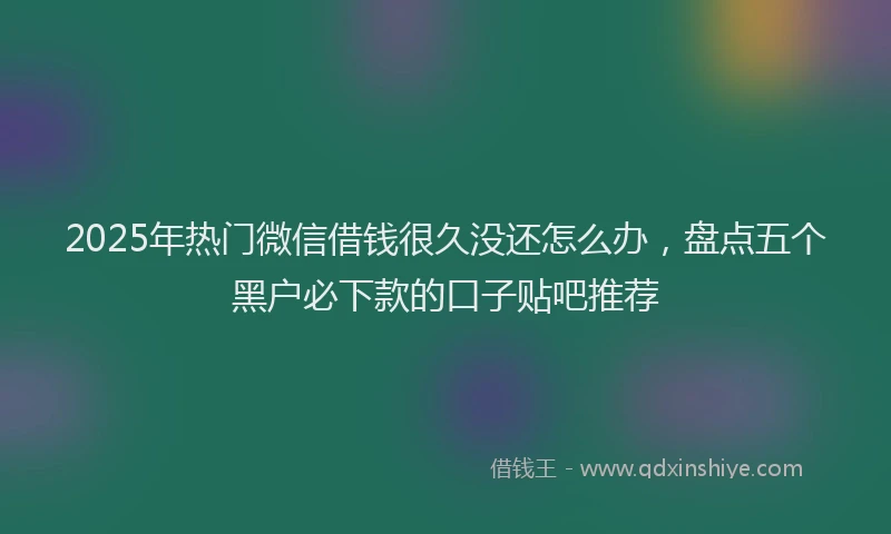 2025年热门微信借钱很久没还怎么办，盘点五个黑户必下款的口子贴吧推荐