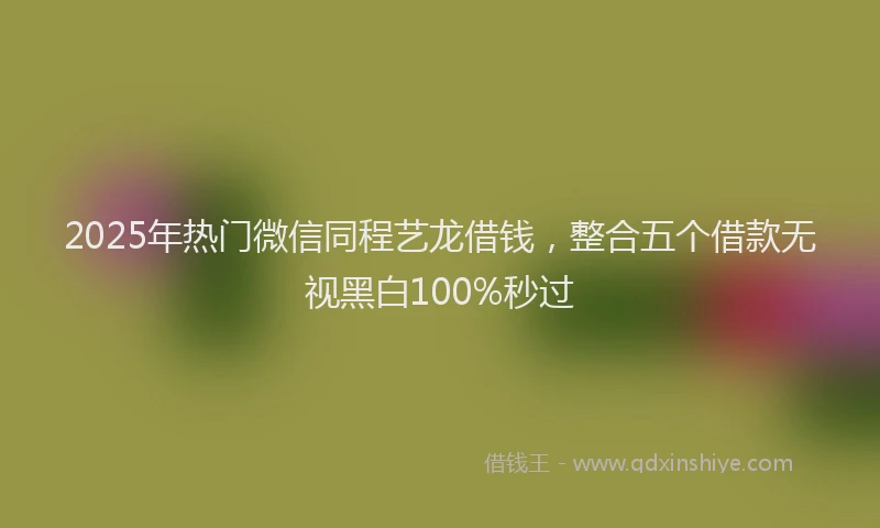 2025年热门微信同程艺龙借钱，整合五个借款无视黑白100%秒过