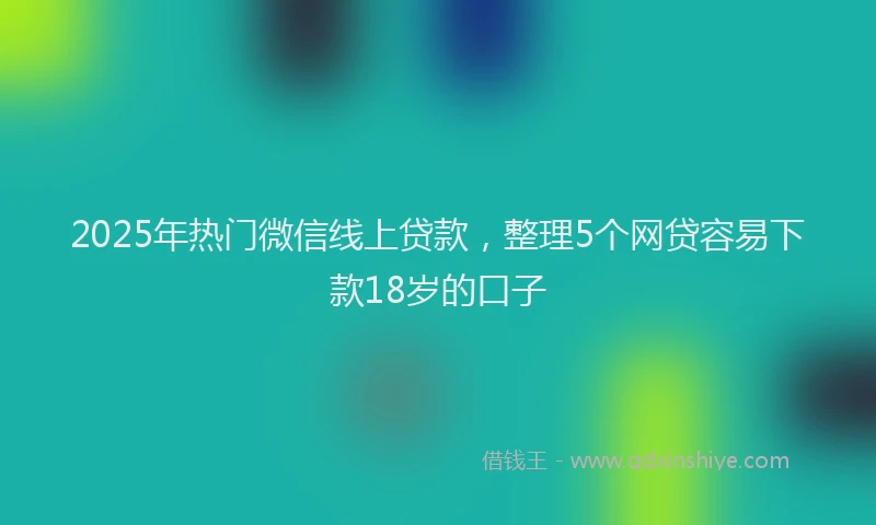 2025年热门微信线上贷款，整理5个网贷容易下款18岁的口子