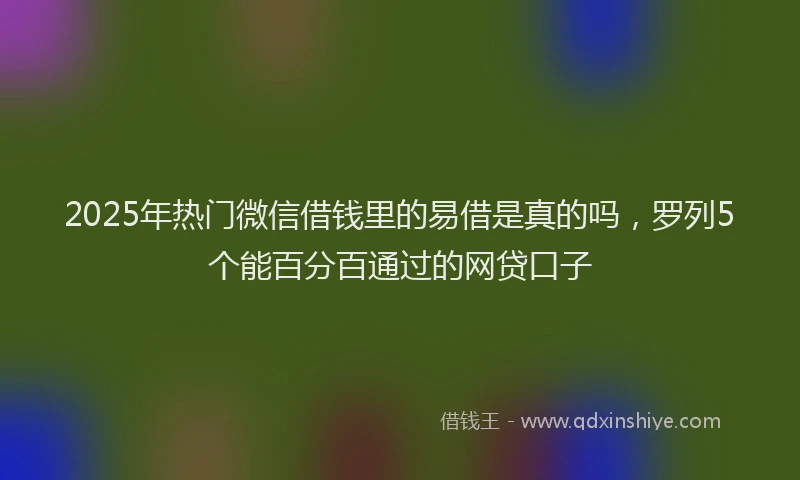 2025年热门微信借钱里的易借是真的吗，罗列5个能百分百通过的网贷口子