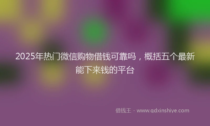 2025年热门微信购物借钱可靠吗，概括五个最新能下来钱的平台