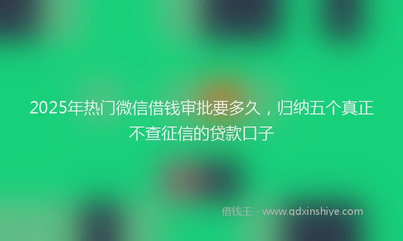 2025年热门微信借钱审批要多久，归纳五个真正不查征信的贷款口子