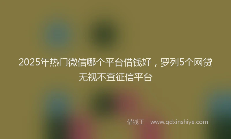 2025年热门微信哪个平台借钱好，罗列5个网贷无视不查征信平台